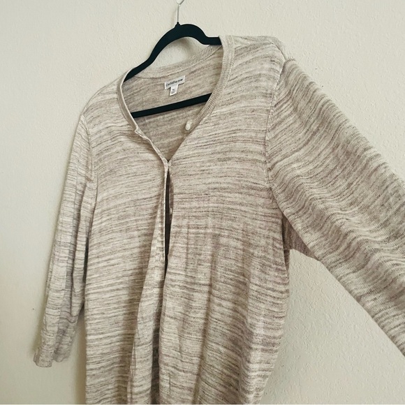Croft & Barrow womans tan Button-Up Cardigan size XL like new coastal gma core - Picture 3 of 8